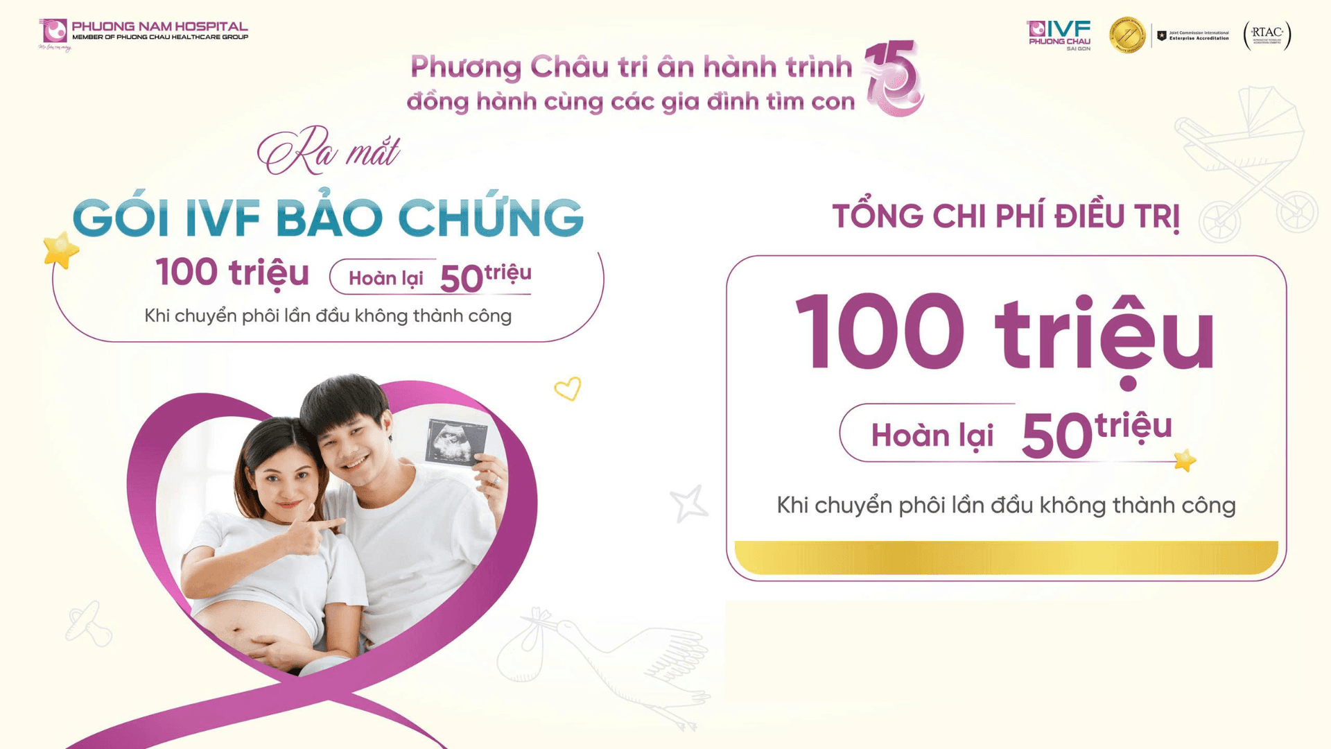 Gói Bảo chứng IVF Phương Châu Sài Gòn - An tâm làm IVF khi hoàn phí lên tới 50%